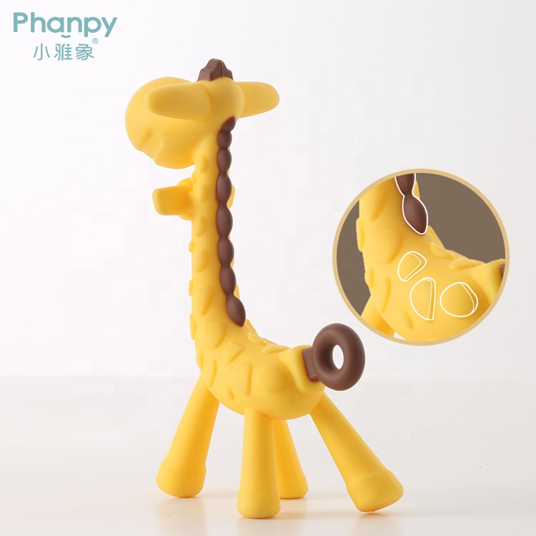 Giraffe Lebensmittelqualität Silikon Baby Beißring Spielzeug