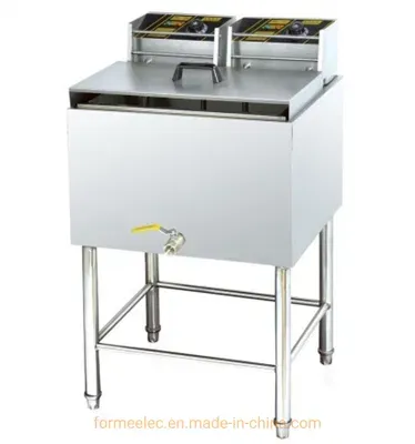 Stand Valve Electric Fryer 2-Tank 2-Basket Fryer 8kw 28L Electric Fryer