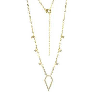 Sterling Silver Gold Plated Drop Necklace