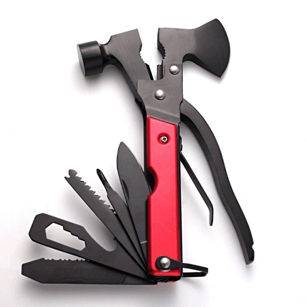 Outdoor Tool Multi-function Hammer Camping Safety Multi-purpose Tool 17 in 1 Tool Folding Knife Pliers