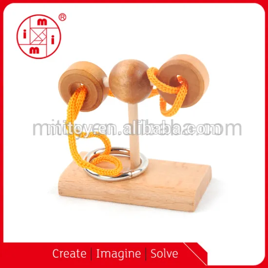 factory production ICTI certification rope wooden iq puzzle