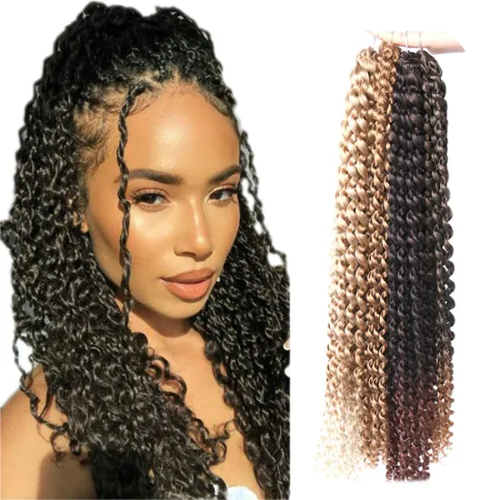 Wholesale Ombre Prelooped Passion Twist Water Wave Hair Synthetic Crochet Hair Braids Natural Passion Spring Twist For African