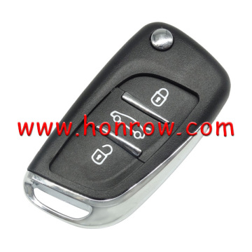 Citroen 3 button modified flip remote blank key with HU83 407 Blade- 3Button -Trunk- With battery place (No Logo)