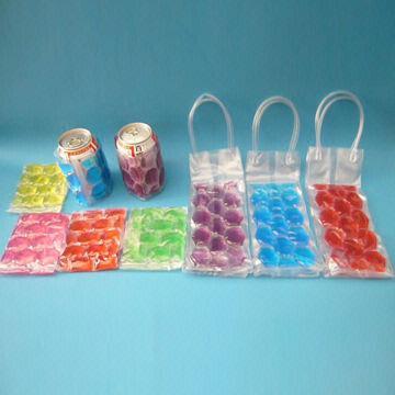 Colorful Gel PVC Wine Cooler Plastic Bag Set, 0.2mm Thickness