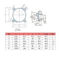 DNT 6431 Barreau de cylindre pneumatique en alliage en alliage en aluminium