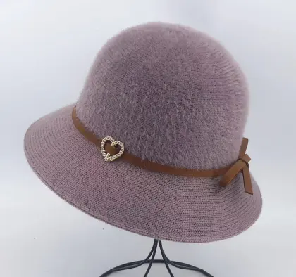 Wholesale Winter Knitting Caps and Bowknot Basin Hats for Middle-aged and Old Women