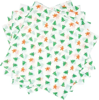 Christmas Wax Paper - 10"x10" Sandwich Wrapping Paper for Holiday Treats