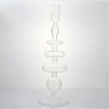 Different Shape Ball Conjoined Glass Candlestick Holder