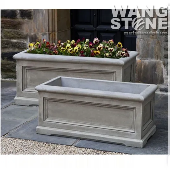 Stone Hand Made Long Flower Pot