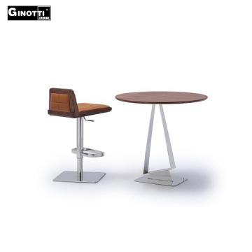 Grey coating iron legs wood top dining table