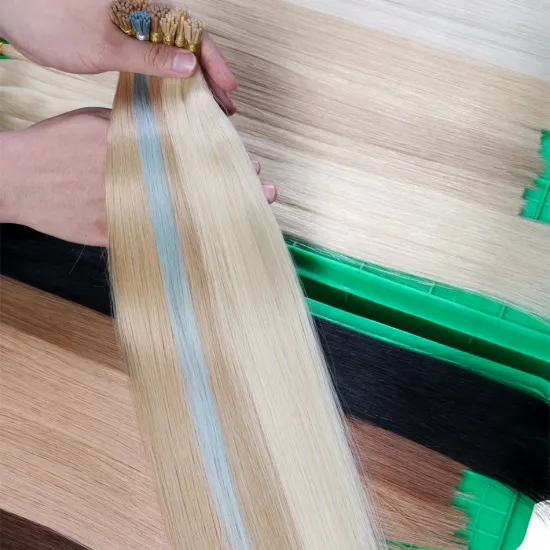 12A Grade Mink Russian Remy Virgin Human Hair Extension Keratin Micro Ring Stick I Tip Flat Tip Double Drawn Hair Extensions