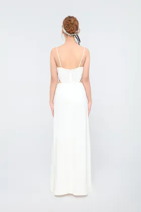 White fancy strap dress