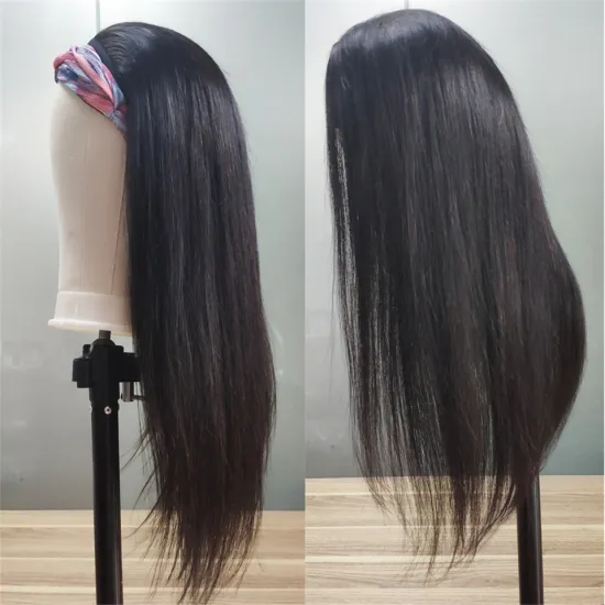 Kinky straight headband wigs italian yaki human ha headband wig human hair brown silicon headband for wigs