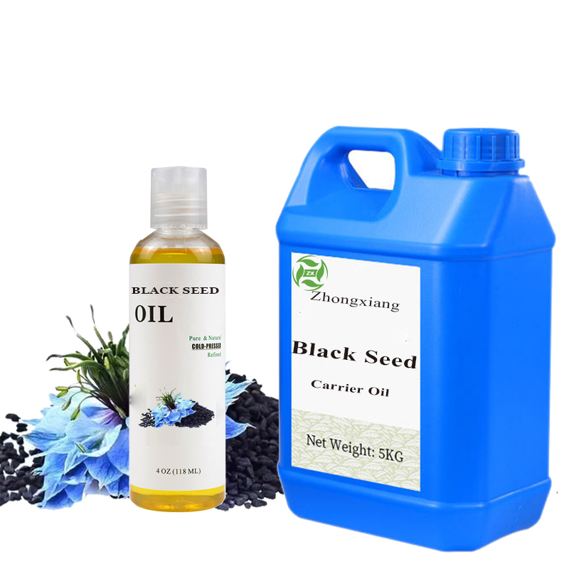 Aceite esencial Aceite de semilla negra orgánica Presionada de comino negro prensado Nigella sativa Aceite de semilla para el crecimiento del cabello