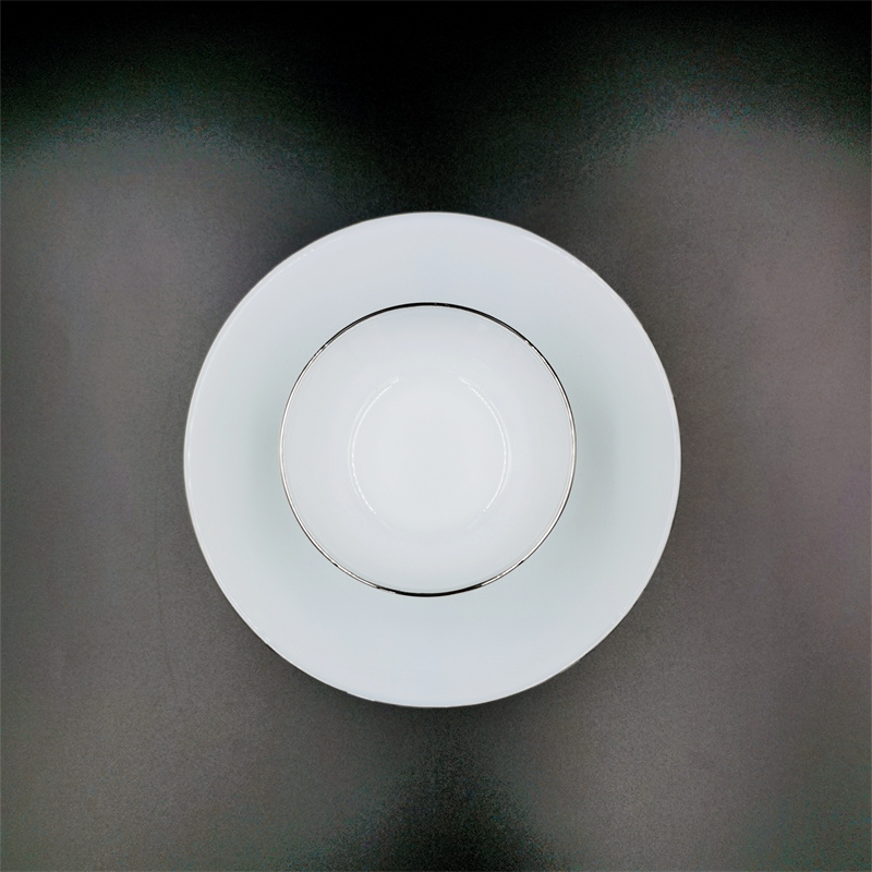 glass bowl silver rim