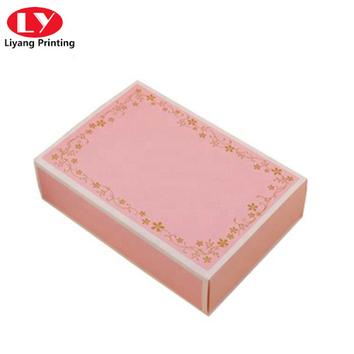 कागज आस्तीन के साथ गुलाबी दराज बॉक्स