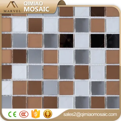 Bright Mirror Mix Frost Light Brown Glass Mosaic