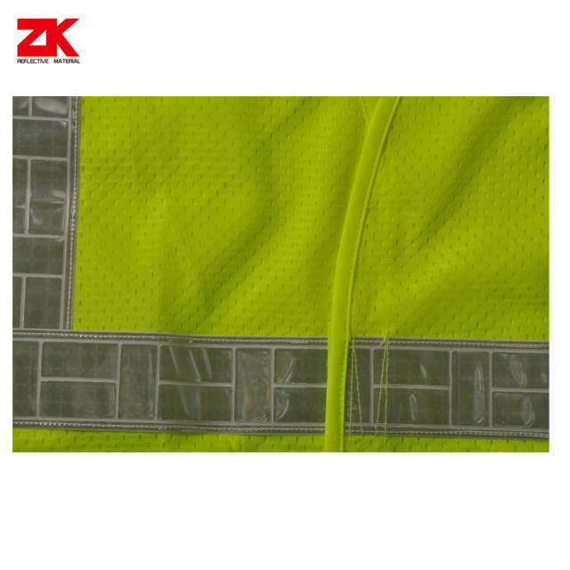 Mesh safety vest with PVC id pocket