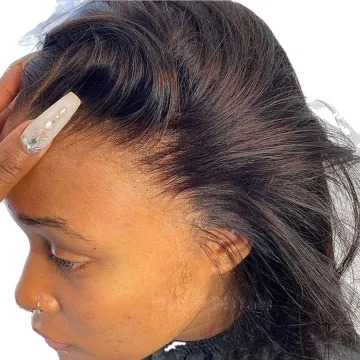 Cheap Hd Transparent Full Lace Frontal Wig Raw Peruvian Virgin Straight Human Hair Lace Front Wigs For Black Women Pre Plucked