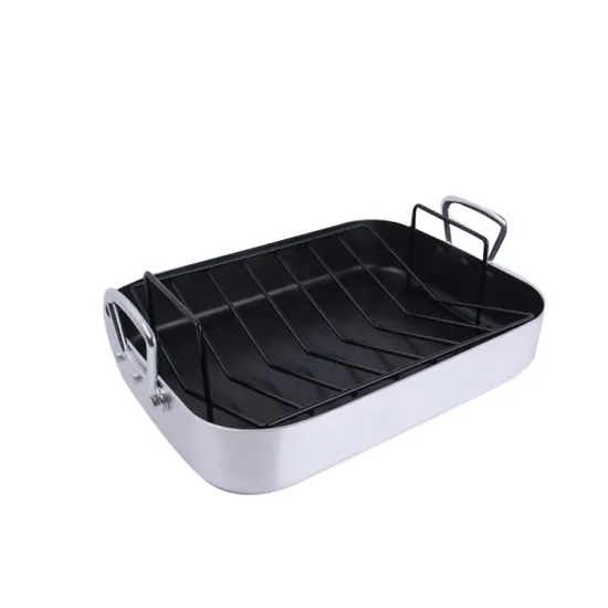 Wholesale Restaurant Cookware Nonstick Roaster Pan baking pan With Hard Anodized Exterior kitchen cooking