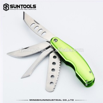 Sophisticated technology ! S/S folding blade type multi function camping table knife