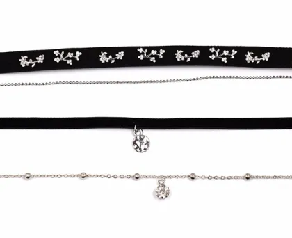 Leather Velvet Choker Necklace Punk Rivet Charm Necklace