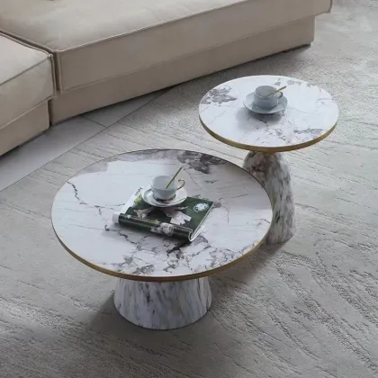 Simple Light Luxury Round Coffee Table by European Designers