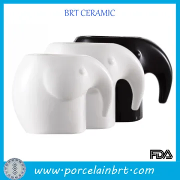 Black and White Lover Ceramic Elephant Tea Cup