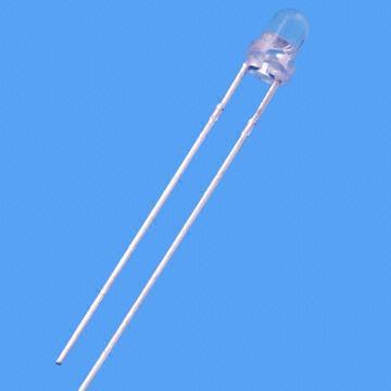 White LED 3mm with Water Clear Lens, 30°, Super Bright, RoHS-compliant