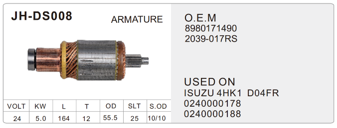 truck starter parts-JH-DS008-X