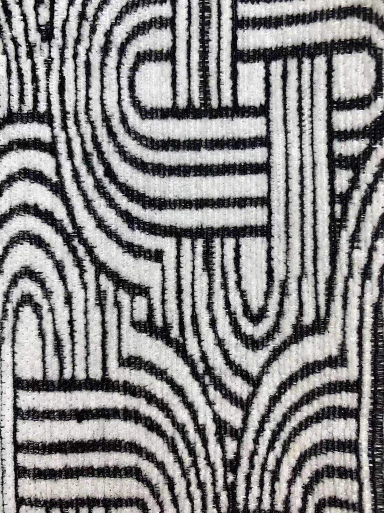 MultiPatterned Contrasting Color Chenille Fabric