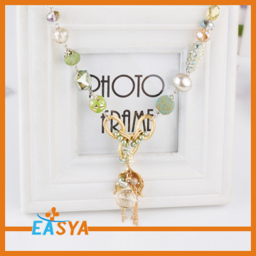 Wedding Designs Colorful Bead Long Chain Necklace