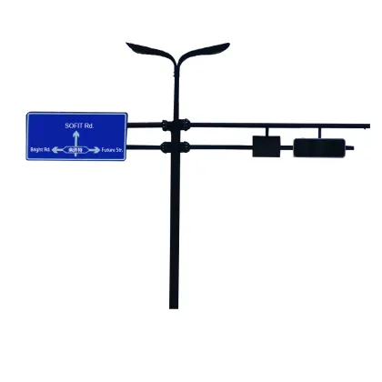 Cantilever Traffic Pole with Davit and Extension Arm