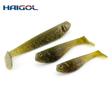 OEM Fishing Lures Hand-Poured Soft Bait Shad with 3D Eye, Hook Slot, and Super Floating PVC in 3 Colors