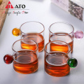 120ML glass cup with ball handle coffee cup