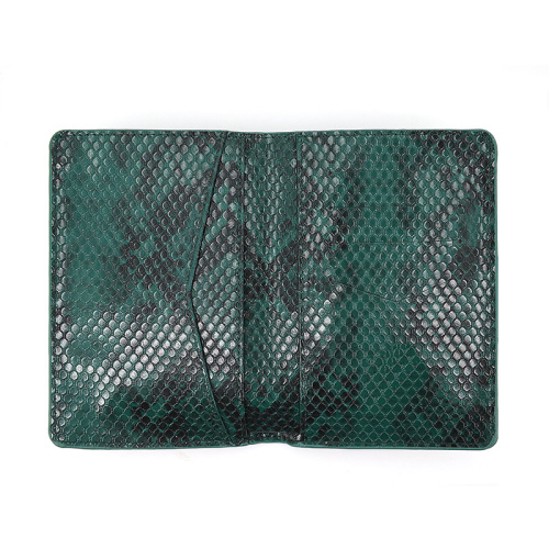 Custom Logo Snake Leather Travel Wallet Passport Cover