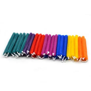 Colored Hand Rolled Dripless Hanukkah Beeswax Candles