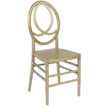 White Gold and Black Resin Phoenix Chair for Wedding Event Rentals - Cheap Banquet Chairs