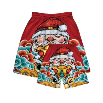 Impresión Terry Cotton Zip Bordery Relajación Relajación de Navidad Ports para el hombre