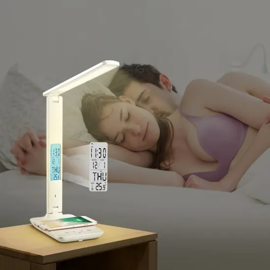 Foldable Dimmable Eye Protection LED Nightlight with Wireless Charger
