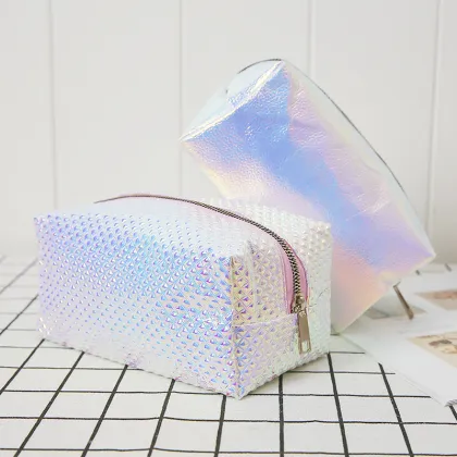 Luxury Make Up Organizer Makeup Storage Brush Bag Mini Beauty Travel Holographic Cosmetic Bag