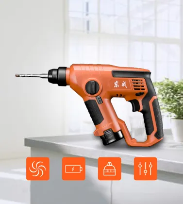 Dongcheng Electric Hammer Impact Drill Power Drill 12V 12mm 3 Functions DC Electric Rotary Hammer with BMC and 5pcs Accessories