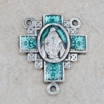 Blue Color Catholic Rosary Center piece