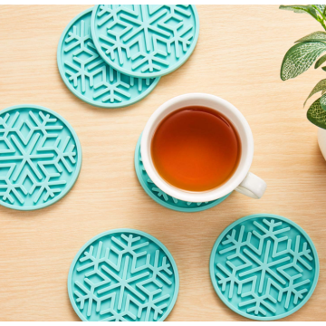 Coasters en silicone de neige personnalisés de qualité alimentaire