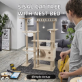 Modern Luxury Wool Cat Tree Scratching Tower Weather Resistant Cat Climbing Playground Durable Structure Custom Production