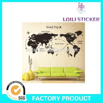 travel world map sticker,removable world map sticker