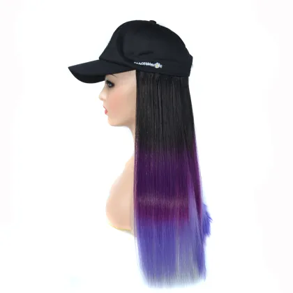 Wig women's long hair wig hat one Korean version GD Little Daisy Baseball Hat  wig long curly hair women's full head cover