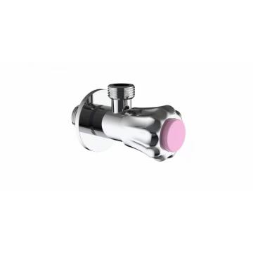 Stainless Steel chromed Body Plastic Handle Water Stop Push Angle Valve with filtration