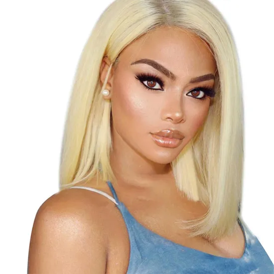 2020 New Fashion Capelli Natural  European Virgin 613 Blonde Short Bob Wig