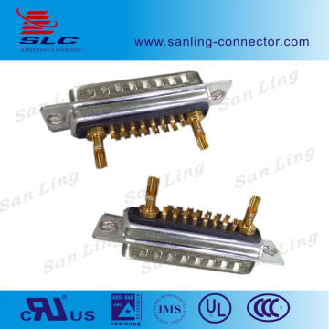 high power solder type male connector to 17W2 d sub connector